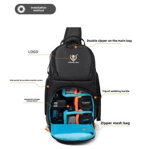 Waterproof Travel Camera Bag Single Shoulder Cross-body DSLR Lens Backpack Outdoor Sports Hunting Drone Carrying Case