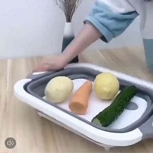 Multifunction 3 IN 1 Foldable Sink Cutting Board Drain Basket Chopping Vegetable Board Colander Kitchen Washing Fruit Durable
