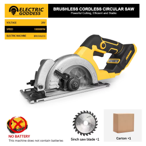 5 inch Brushless Circular Saw 45 Degree Adjustment Wood Cutter Cordless Woodworking Special Saw For Dewalt 20v Battery