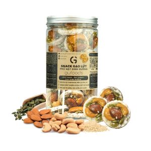 GUfoods brown-rice snack topped with vegan granola - Convenient Nutritious Healthy Supports weight control Dieting Clean eating Vegan