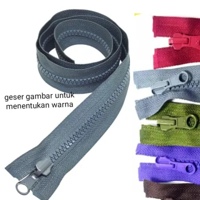 Resleting 65 cm 1 biji sedia berbagai warna Zipper Jaket switer Vislon Gigi Plastik gigi bolak balik/ alat jahit / kebutuhan menjahit