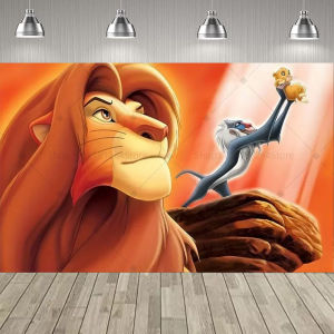 Beast Kingdom | Cartoon Lion King Simba Happy Birthday Party Backdrop Jungle Safari Kids 1st Birthday Baby Shower Party Decorations Background