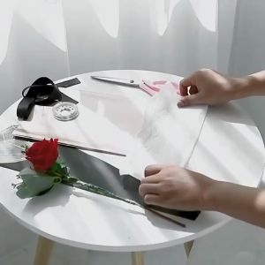 Plastik Bunga Mawar 1 Tangkai Wrapping Plastik Mini Buket Plastik Bungkus Bunga SF01