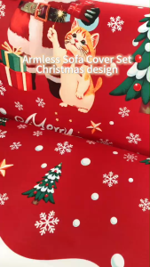 Snowflake Christmas Sofa Cover New Design For Living Room Aesthetic Stretchable Sofa Seat Protector 1/2/3/4Seater Size Fully Sofa Cover