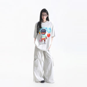 zuocisankon | Vintage American Cartoon Pattern Loose Short Sleeve Tshirt