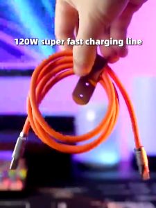 K808 Fast Charge Cable 120W 6A Liquid Silicone Type C Micro Breathing Cable Alloy Charging for Smartphone