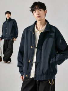 SZON | American Streetwear Harington Casual Jacket with Chinese Pankou Design
