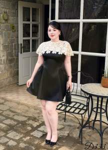 Đầm Tiểu Thư Bigsize 50-90KG Dễ Thương Thanh Lịch Gọn Dáng Đi Làm Đi Tiệc Đi Chơi - D333 - Ú Xinh Store (Áo Choàng Ren)