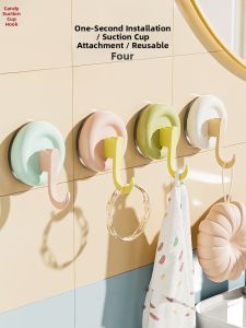Suction No-Drilling Strong Wall Mount Hooks for Bathrooms and Kitchens