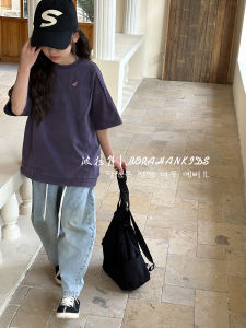 Borahankids Retro Short Sleeve T-shirt Childrens Casual round Neck Top for Girls And Boys Suitable for Summer Season