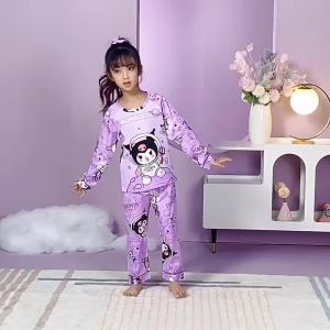 4-15yrs Terno Pajama Set for Kids Girl Sleepwear Cute Kuromi Melody Cinnamoroll NEW Design Longsleeves Pyjamas Nightwear Pajama Nightwear
