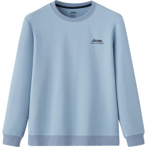 Jeep | Hand-Painted Outdoor Sports Crew Neck Sweatshirt For Men Casual Cotton Long Sleeve Shirt Spring New Arrival Jeep Pure Color