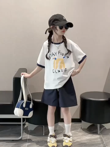 (18kg-50kg)Bộ đồ đồ bộ cộc tay cho bé gái mùa hè quần áo mùa hè cho bé gái mẫu DAY size 18-50kg chất liệu cotton thoáng mát