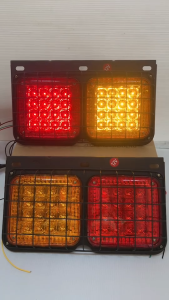 ไฟท้าย เหลืองแดง รุ่นมีตะแกรงเหล็ก ระบบไฟ 12v และ 24v (ราคาต่อคู่)