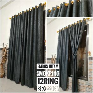 Gorden Pintu Embos Polos Smokering 12 Hordeng Embos Maroon Mocca Pink