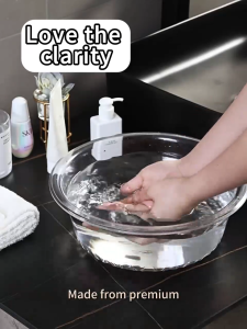 Plastic Transparent Timba At Tabo Set Big Large Capacity Thickened Transparent Bucket With Dipper Transparent Pail For Bathroom And Dormitory Water Bucket