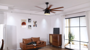 52-inch ceiling fan silent DC motor plywood two-color high-power ceiling fan light 6 speeds reversible/with timer function dining room living room fan light bedroom modern minimalist home inverter fan: