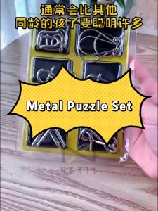 Metal Steel Puzzle Set Early Learning IQ EQ Brain training Mind Brain Teaser Puzzles Game
