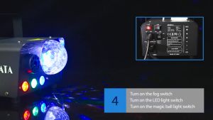 5เครื่องพ่นควัน 3-in-1 Fog Machine 600w เครื่องพ่นควันพร้อมไฟ LED RGB ไฟปาร์ตี้ Disco Lights เครื่องทําหมอกควัน เครื่องสโมค พร้อมรีโมท เครื่องพ่นหมอก