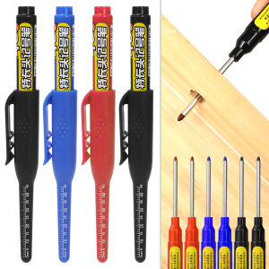 10PCS 45mm Deep Hole Long Head Paint Markers Pen Multi-purpose Deep Hole Carpenter Woodworking Decoration Pen Permanent Marker