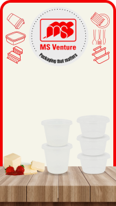 {MSV} Leak Free Plastic Takeaway Sauce Cups (165ml-270ml) for Jam Premix & Appetizers Anti Leak Durable BPA Free MS 6 MS 8 MS SL8 MS T5 MS T9