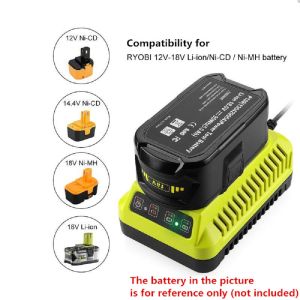 3A Charger for Ryobi Replacement Charger for Ryobi Ni-CD Ni-MH Li-ion 14.4V 18V Battery P107 P108 ONE+ P110 Fast Charging