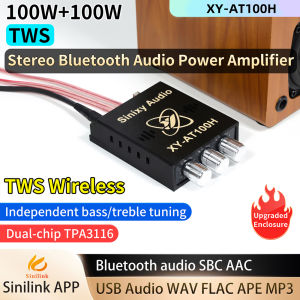 ANENG | Sinixy Audio XY AT100H TWS Stereo Power Amplifier Board Dual Channel SBC AAC Bluetooth Decode USB AUX Input For Speaker DIY