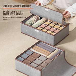 Three Compartment Drawer Storage Box with Lid for Underwear