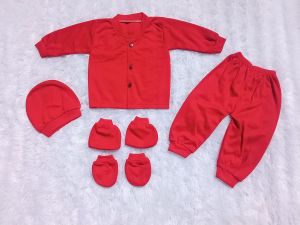 set piyama Bayi baru lahir polos 0-3 bulan