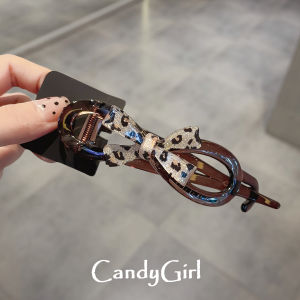 Korean Style Leopard Print Butterfly Knot Lazy Girl Hair Clip Womens New Fashionable Hairpin Large Duckbill Clip