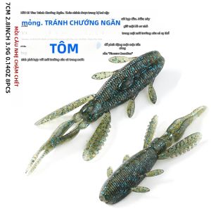 SUNMILE 8 CÁI Mồi Câu Tôm Mềm Aviodant 2.8 Inch Mồi Giả Tôm Hùm Bằng Nhựa Dùng Cho Câu Cá Biển Sông Hồ Bãi Biển