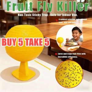 【BUY 5 TAKE 5】10pcs Fly Sticky Ball Fruit FlyCatcher Fly trap ball fruit fly traphousehold catching arti Sticky Bug Ball NonToxic Flying Insect Trap Fruit Fly Catcherfor Home Kitchen Fruit Fly Killer Trap Non-Toxic Yellow Ball Trap Super Sticky