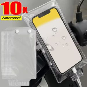 10PCS Transparent Waterproof Phone Case Mobile Phone Protector Pouch Bags for Biking Cycling Cellphone Protective Covers
