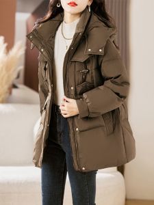 High-End Womens down Jacket Mid-Length Thickened Fashionable Korean Style Commute Straight Tube 90% down Filling Long Sleeve