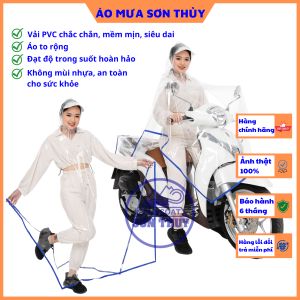 Áo mưa trong suốt Sơn Thủy vải dày to rộng PVC freesize