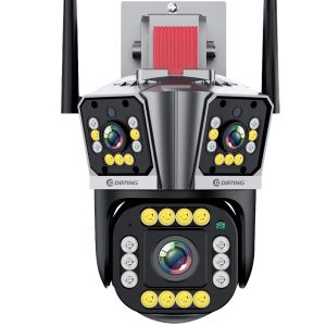 difang | IPC360 Home 8K 16MP WiFi Camera 10X Optical Zoom Four Lens Three Screen Surveillance Cam Auto Tracking Outdoor 360° IP Cam