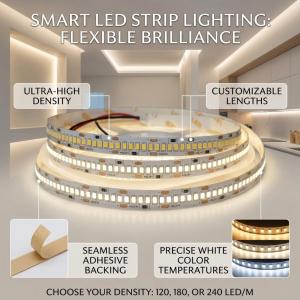DC12V/24V SMD2835 LED Strip 8mm/10mm PCB 120/180/240LEDs/M 3000K 4000K 6000K Flexible Tape Lighting 0.5m-10m for DIY Home Decor