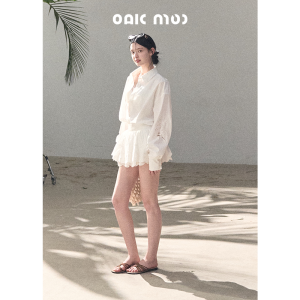 OAKMOO | Bộ Quần Áo Nữ Dài Tay Form Rộng Chất Cotton Thêu