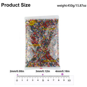 450g/Pack 2 3 4mm Glass Filled Silvery Transparent Millet Beads For Jewelry Making DIY Bracelet Necklace Handmade Craft Supplies