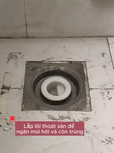 Lõi Thoát sàn Nhựa Trắng Thoát Nước Một Chiều Chống Mùi Hôi Hiệu Quả
