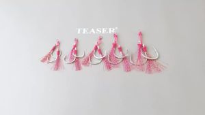 TEASER 2PC HK021 Deep-sea Iron Plate Hook Binding Bright Wire High-carbon Steel Double Hook Boat Fishing Heavy Iron Plate Hook