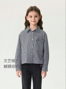 Marc&Janie | Plaid Bowtie Pure Cotton Girls Blouse