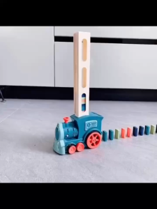 Domino Train for kids Automatic Laying Electric Car Colorful Dominoes Set Brick Blocks Kits Games Educational Toys Girl Boy Gift