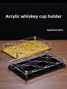 Acrylic Bar Beer Cup Holder Octagonal Whiskey Glass Stand Assembly Required Drinkware Accessories Restaurant Supplies