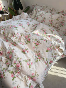 Nordic Style Pure Cotton Floral Bedding Set Soft Comfortable All Seasons 4-Piece Bedding Collection by Weiwu Home Textiles