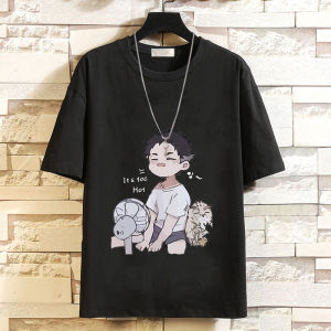 เสื้อยืดคอกลมแขนสั้นหลวมสำหรับผู้ชาย แฟชั่นฤดูร้อน ทรงหลวม พิมพ์ลาย เสื้อยืดคอกลม ใส่สบาย ลำลอง เสื้อยืดคอกลม