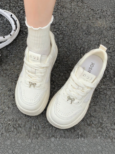 Josiny | Thick Sole White Sneakers Breathable Soft Comfortable New Design