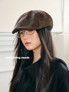 High Quality Nubuck Velvet Beret Hat for Women Zhengbaiwan Street Style Short Brim Cap Retro American Newsboy Hat Autumn Winter New Arrival