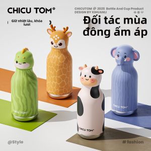 Qigutang|Cốc Cách Nhiệt Học Sinh Có Ống Hút Chất Liệu Sứ