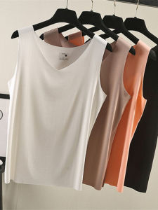 Modal ไร้รอยต่อ เสื้อกั๊ก ผู้หญิง แจ๊กเก็ต ฤดูใบไม้ผลิ ฤดูร้อน แขนกุด หลวม เสื้อฐานขนาดใหญ่บาง ไม่มีสาย เสื้อกล้าม